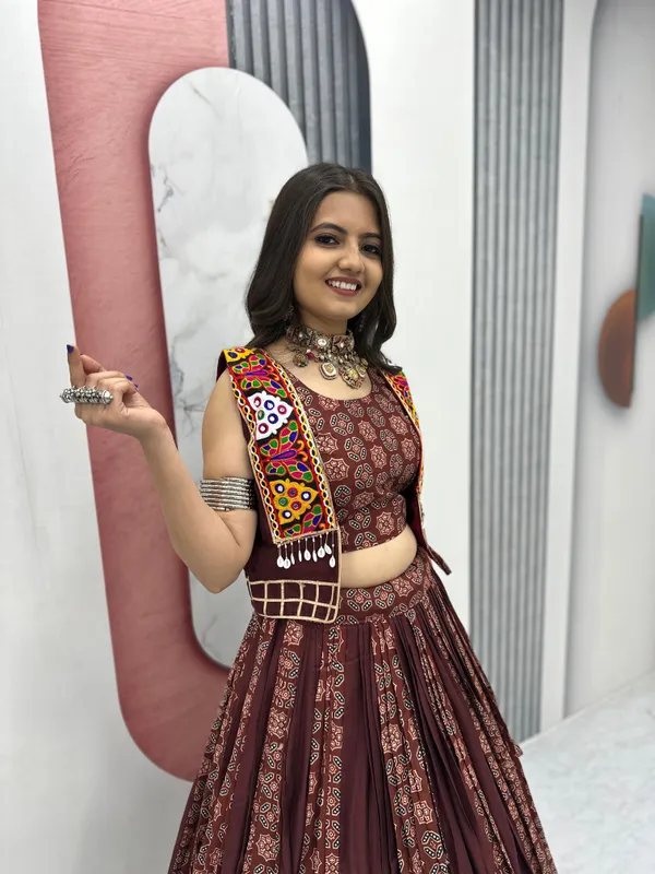 Brown_Cotton_Lehenga_Choli_For_Women