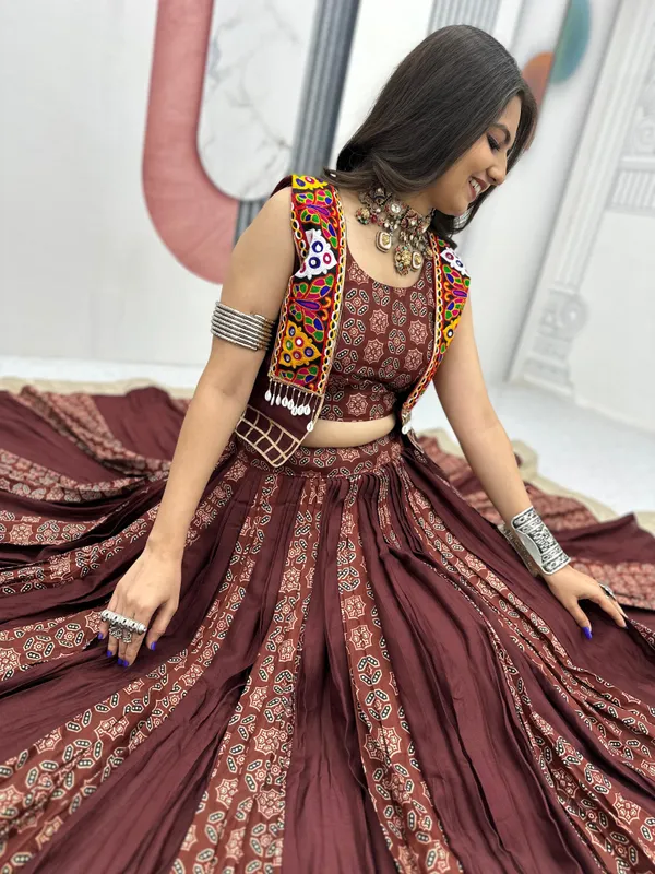 Brown_Cotton_Lehenga_Choli_For_Women