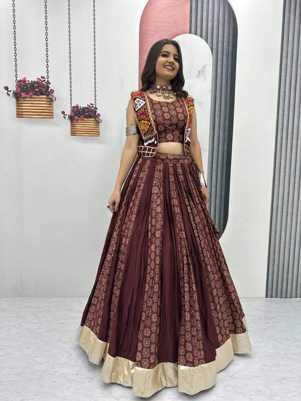 Brown_Cotton_Lehenga_Choli_For_Women