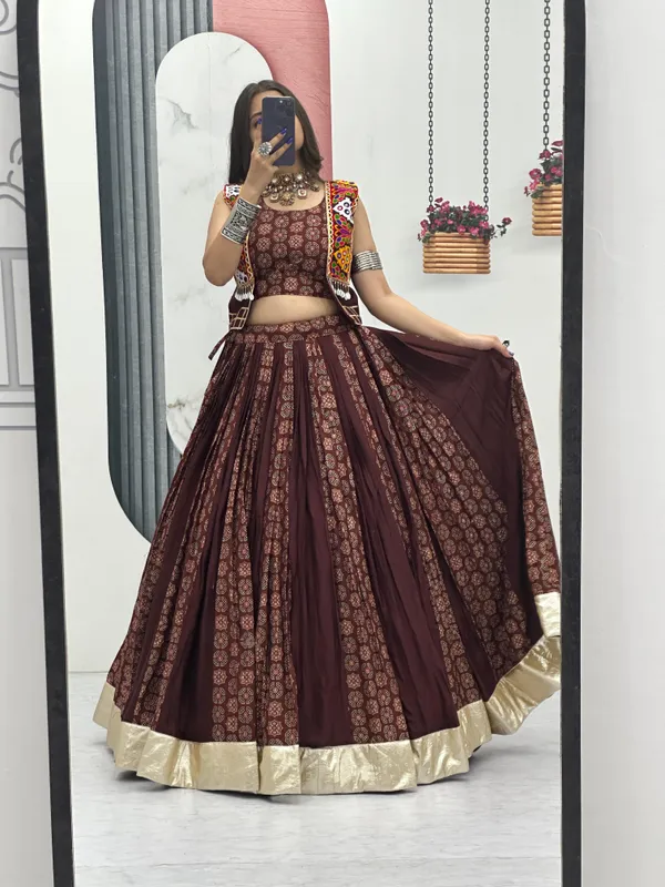 Brown_Cotton_Lehenga_Choli_For_Women
