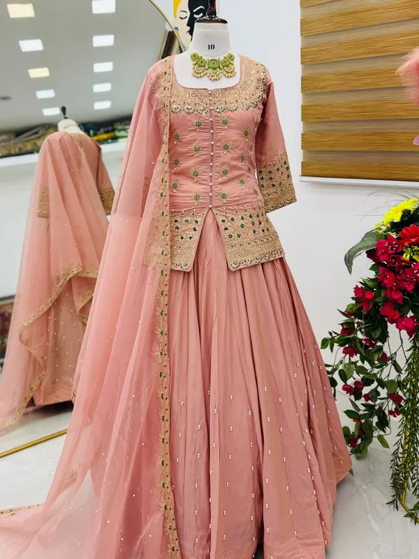 Light_Pink_Silk_Lehenga_Crop_Top_For_Women
