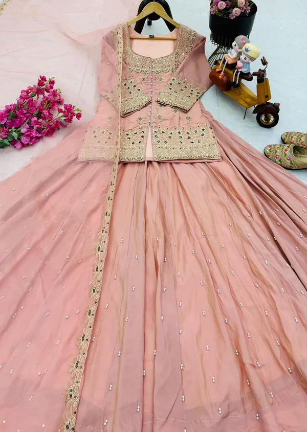 Light_Pink_Silk_Lehenga_Crop_Top_For_Women