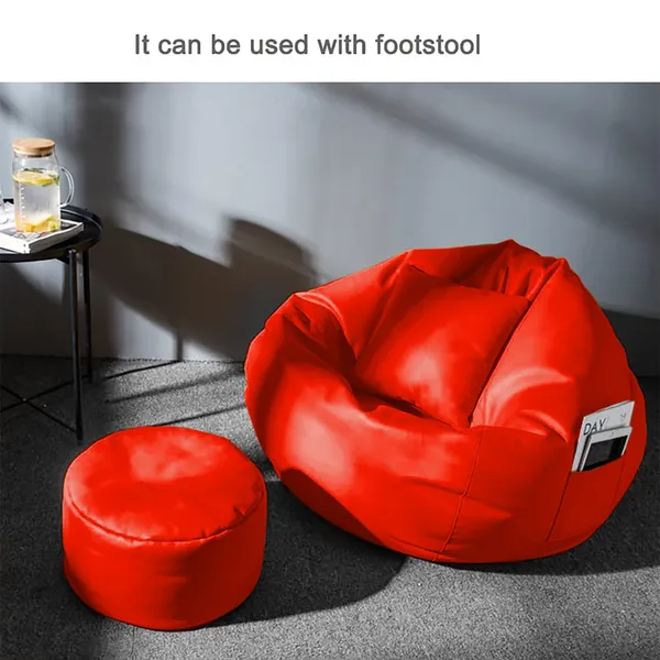 Tusa_Lifestyle_Faux_Leather_Bean_Bag_Cover_With_Footrest_And_Cushion