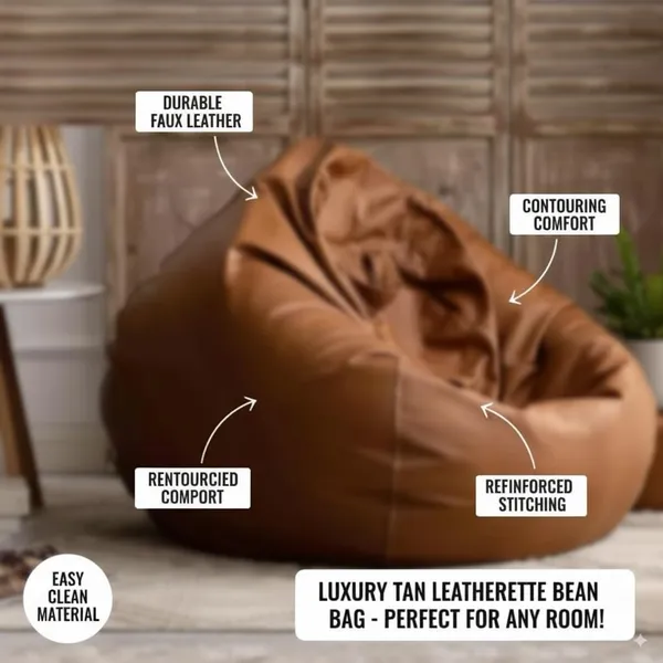 Faux_Leather_Tear_Drop_Bean_Bag_Cover