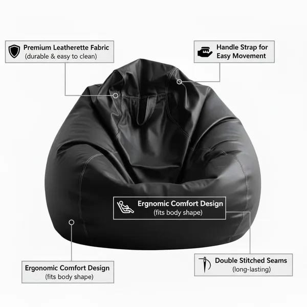 Faux_Leather_Teardrop_Bean_Bag_Cover