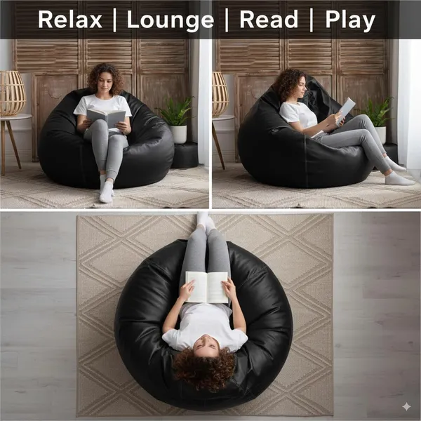 Faux_Leather_Teardrop_Bean_Bag_Cover