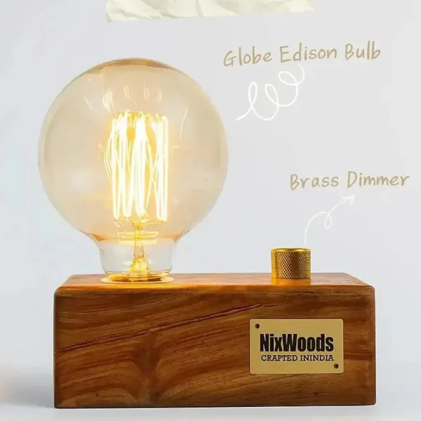 Globe_Edison_Bulb_With_Brass_Dimmer_|_Rosewood_Vintage_Table_Lamp_|_Handcrafted