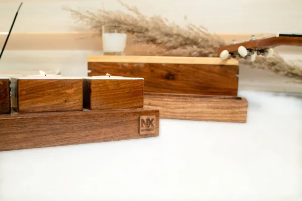 Rosewood_Tea_Light_Holders_|_Minimalist_Candlelight_Decor_|_Set_Of_5