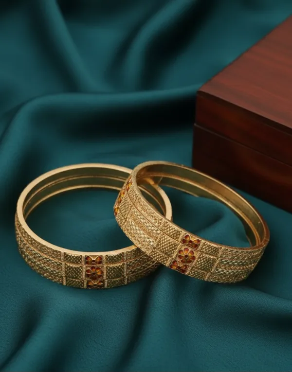 High_Gold_Pleated_6Pis_Bangels_Set_For_Women