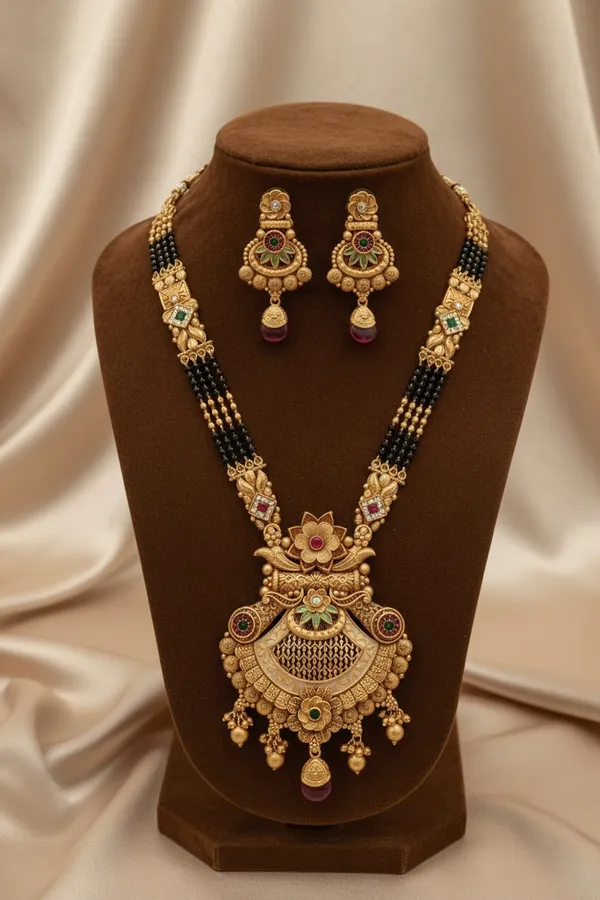 High_Brass_Gold_Pleated_Designer_Mangalsutra_Premium_Quality_For_Women