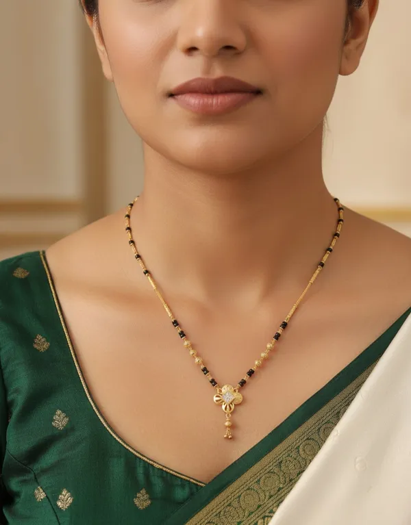 High_Gold_Pleated_Daily_Wear_Forming_Mangalsutra_For_Women