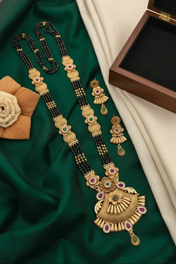 High_Brass_Gold_Pleated_Designer_Mangalsutra_Premium_Quality_For_Women