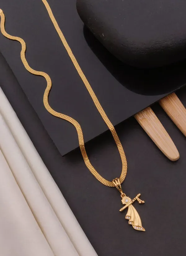 Gold_Pleated_Chein_Pendant_Premium_Quality_For_Women