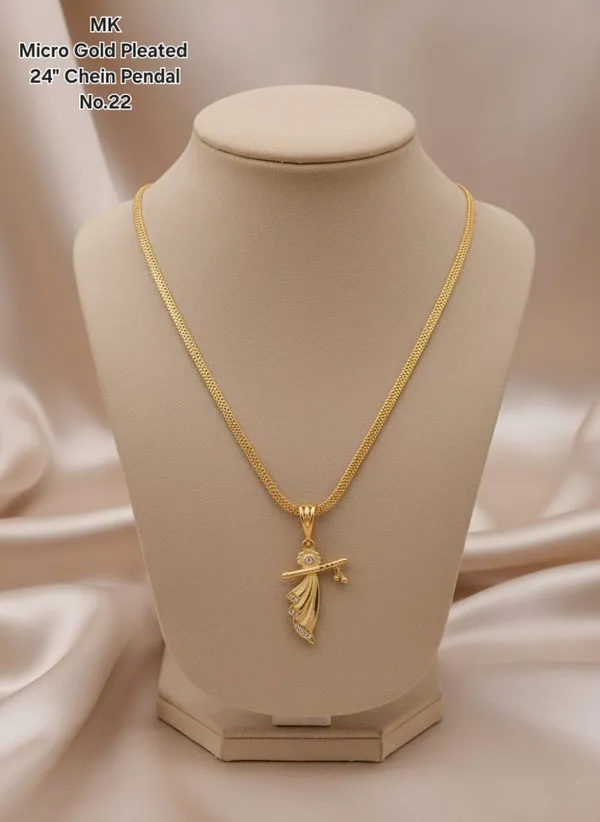 Gold_Pleated_Chein_Pendant_Premium_Quality_For_Women