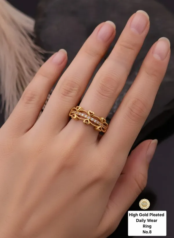 Gold_Pleated_4_Pisces_Adjustable_Ring_Combo_Free_Size__For_Women