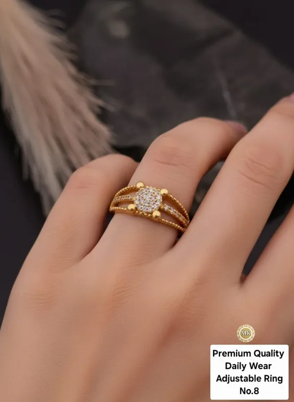 Gold_Pleated_4_Pisces_Adjustable_Ring_Combo_Free_Size__For_Women