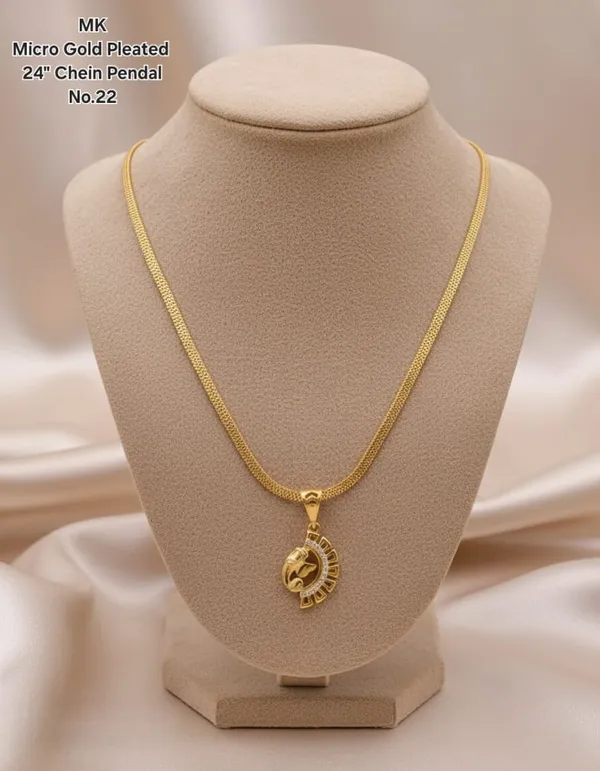 High_Gold_Pleated_Chain_Pendant_Premium_Quality_For_Women