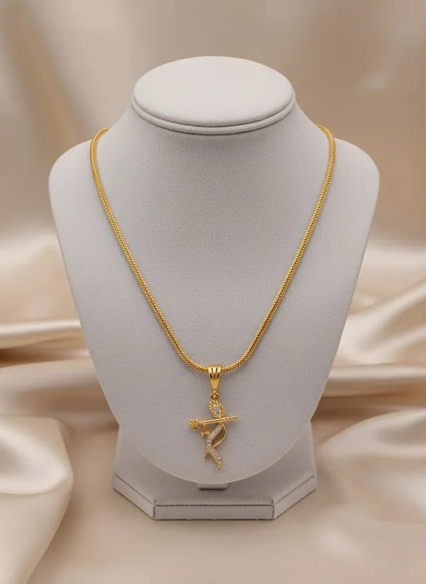 High_Gold_Pleated_Fancy_Chein_Pendant_Premium_Quality_For_Women