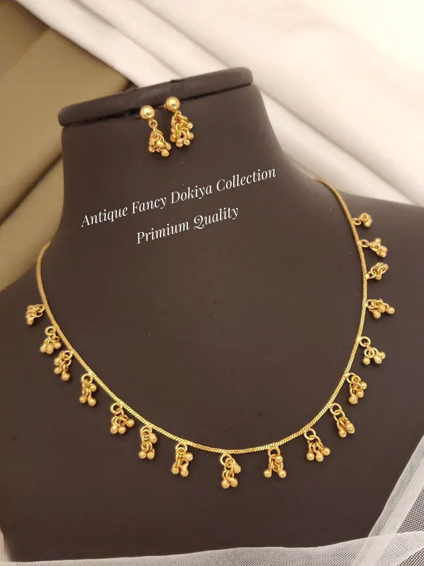 High_Gold_Pleated_Fancy_Necklace_Dokiya_Premium_Quality_For_Women