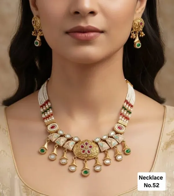 High_Gold_Pleated_Fancy_Necklace__For_Women