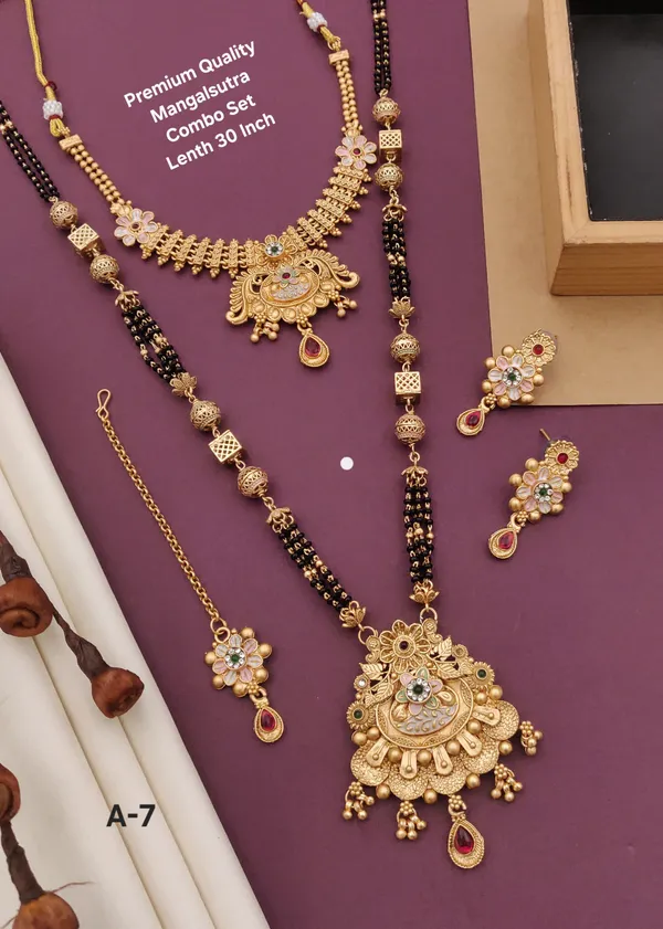 High_Gold_Pleated_Mangalsutra_Combo_Set_For_Women