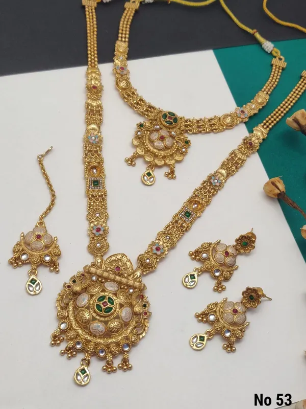 High_Gold_Pleated_Necklace_Combo_Set__For_Women