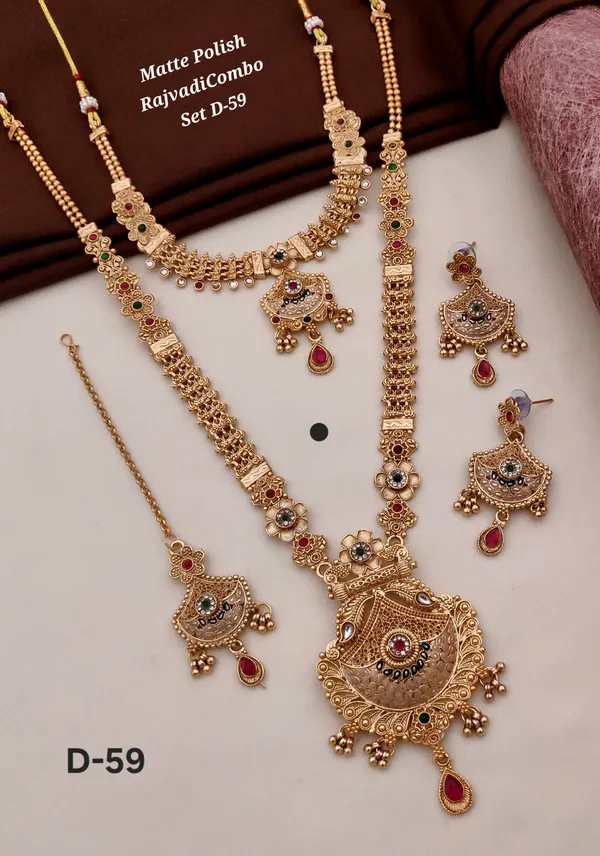 High_Gold_Pleated_Necklace_Combo_Set_Premium_Quality_For_Women