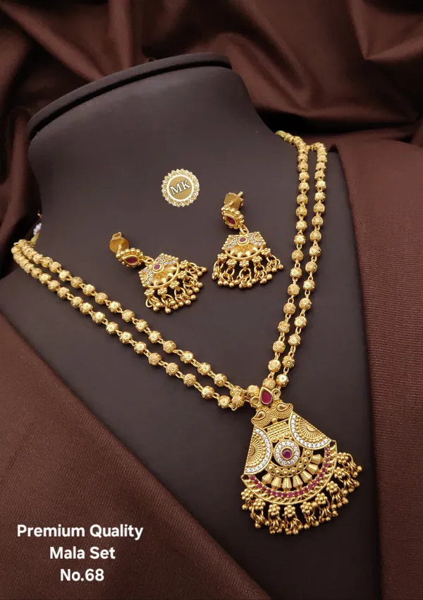 High_Gold_Pleated_Premium_Quality_Mala_Set__For_Women