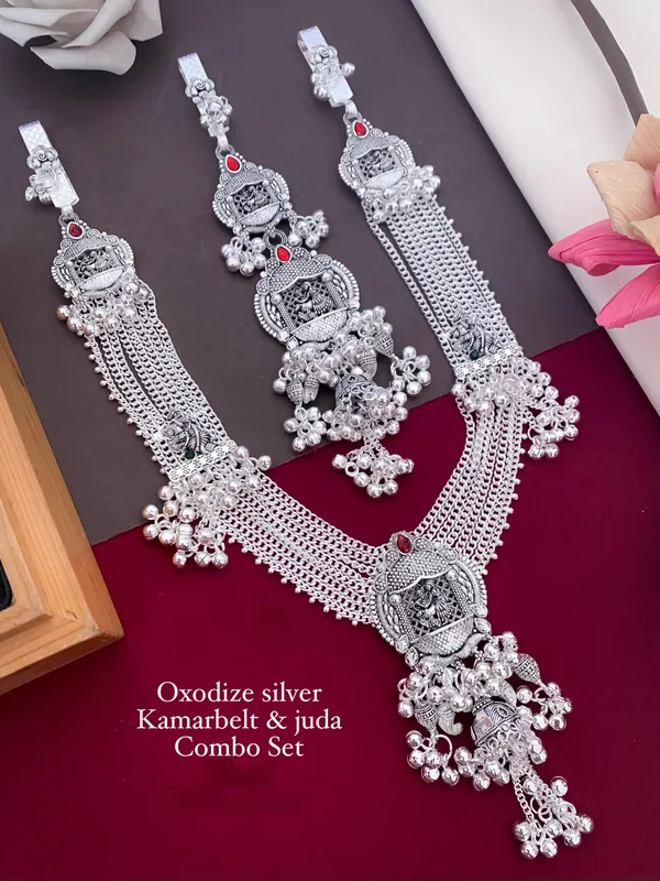 Oxodize_Silver_Kamarbelt_&_Juda_Combo_Set__For_Women