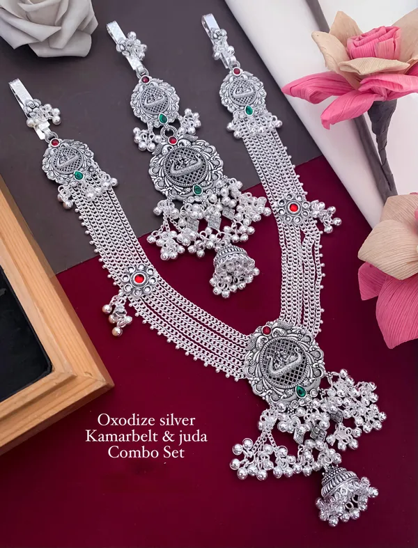 Oxodize_Silver_Kamarbelt_&_Juda_Combo_Set__For_Women