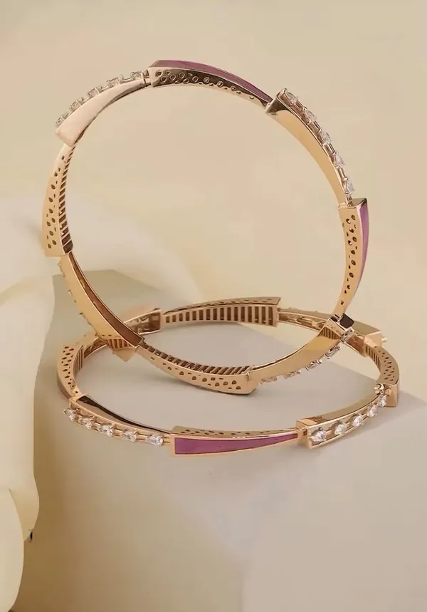 Rose_Gold_Pleated_Fancy_2_Pis_Bangels_Premium_Quality_For_Women
