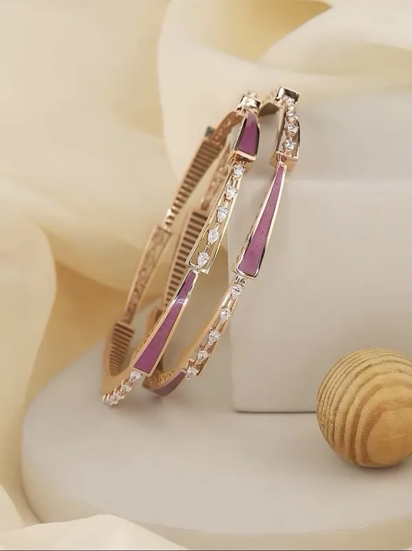 Rose_Gold_Pleated_Fancy_2_Pis_Bangels_Premium_Quality_For_Women