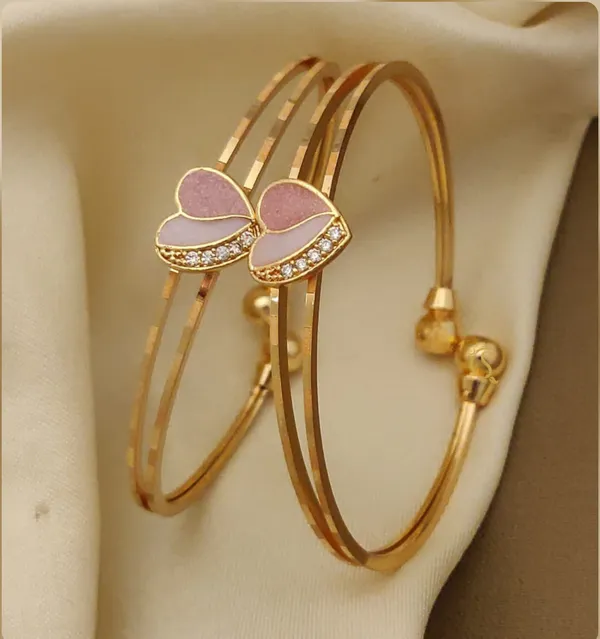 High_Gold_Pleated_Free_Size_Bangels_+_Ring_(Free_Size)_For_Women