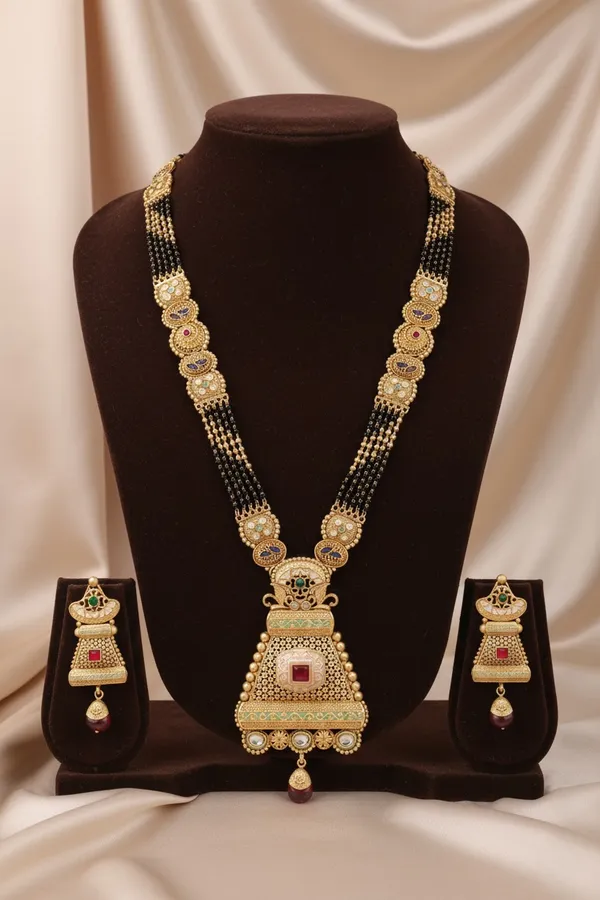 High_Brass_Gold_Pleated_Designer_Mangalsutra_Premium_Quality_For_Women