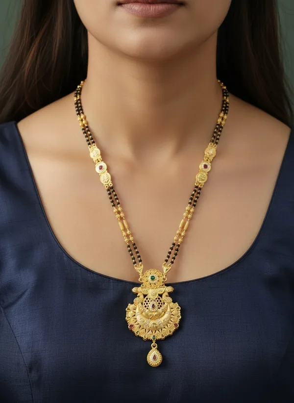 Gold_Pleated_Premium_Quality_Forming_Mangalsutra__For_Women