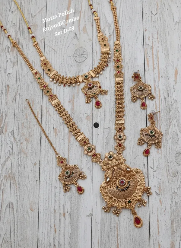 High_Gold_Pleated_Necklace_Combo_Set_Premium_Quality_For_Women