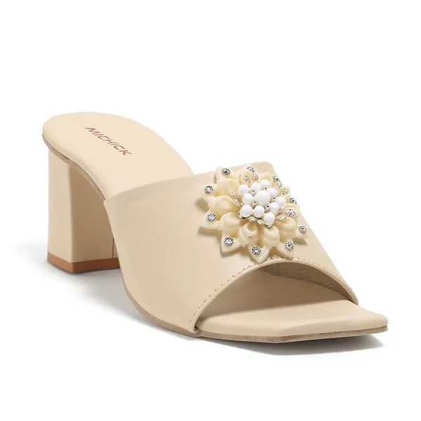 Cream_Embellished_Block_Heel_Sandals_For_Women