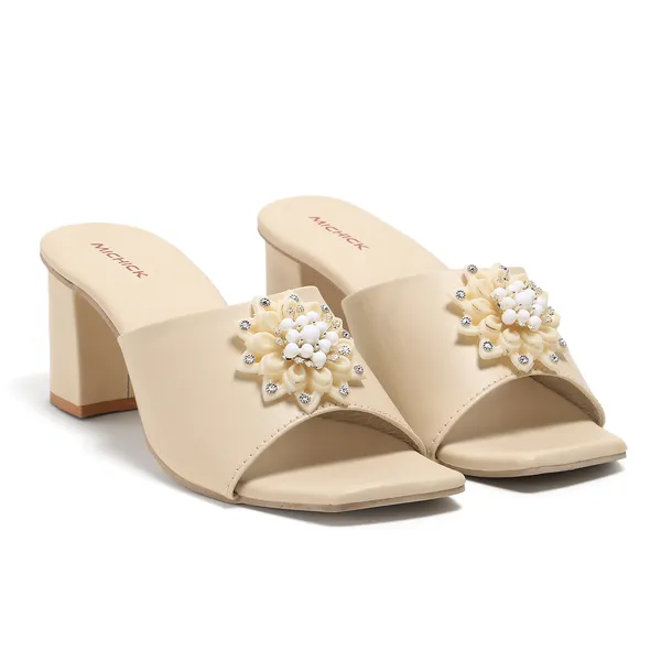 Cream_Embellished_Block_Heel_Sandals_For_Women