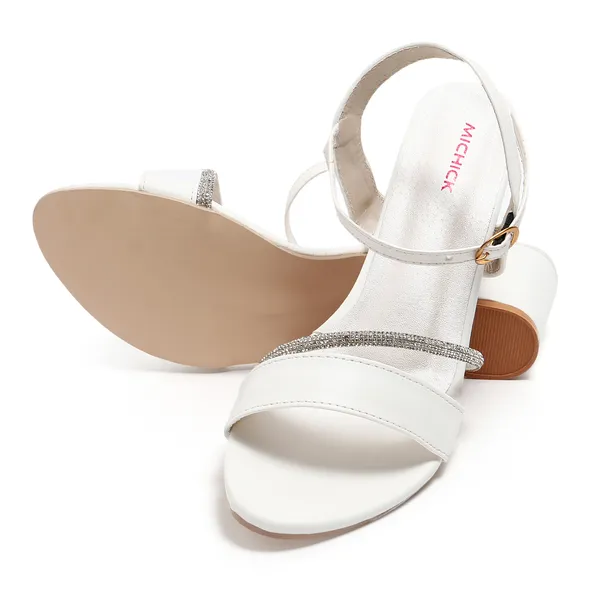 White_Block_Heel_Sandals_With_Embellished_Straps_For_Women