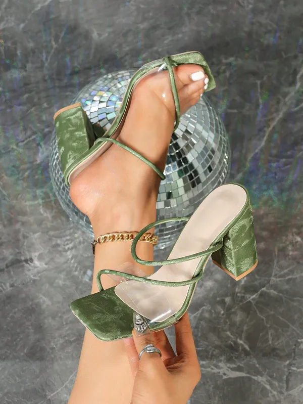 Green_Velvet_Clear_Strap_Block_Heel_Sandals_For_Women