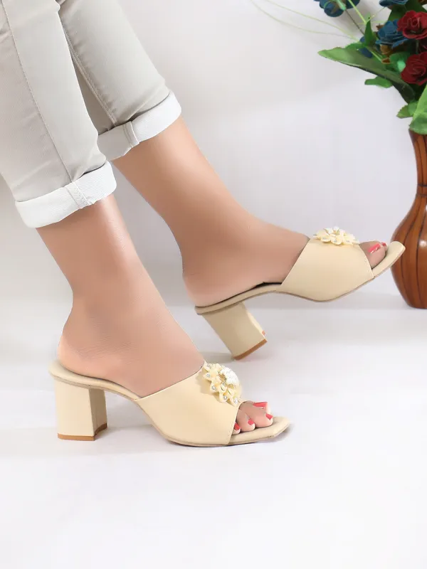 Cream_Embellished_Block_Heel_Sandals_For_Women