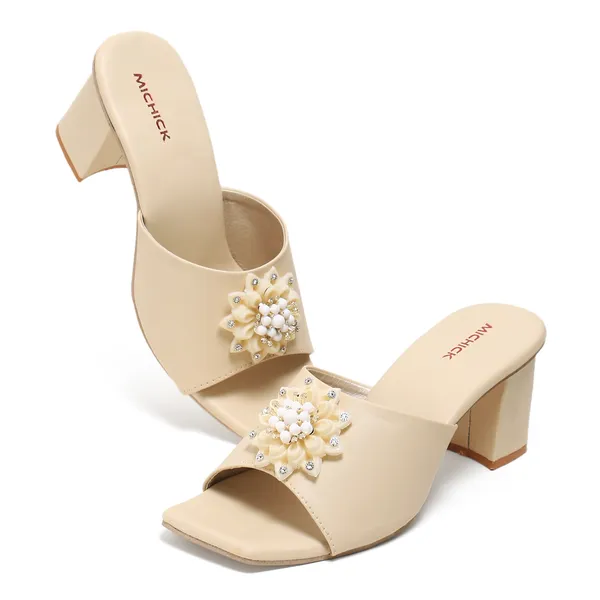 Cream_Embellished_Block_Heel_Sandals_For_Women