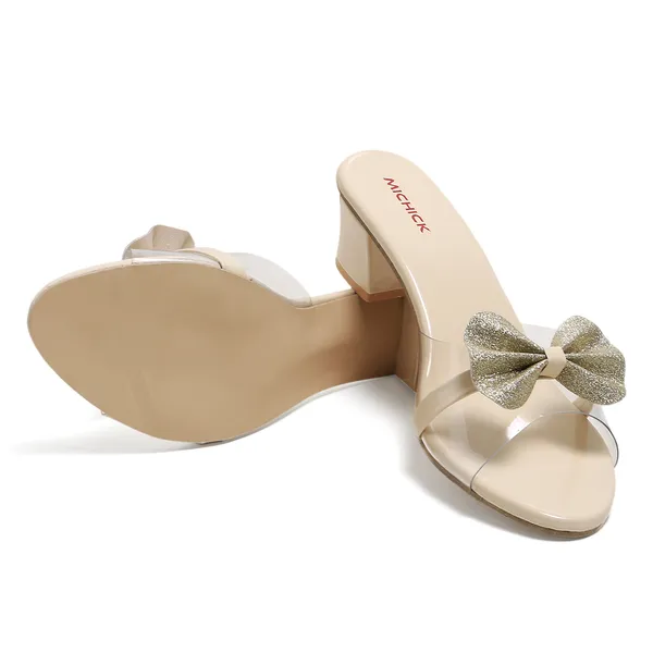 Beige_Bow_Detail_Block_Heel_Sandals_For_Women