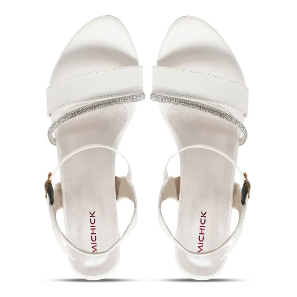 White_Block_Heel_Sandals_With_Embellished_Straps_For_Women