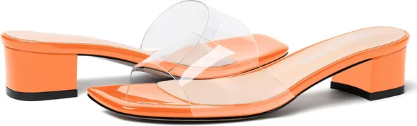 Orange_Clear_Strap_Block_Heel_Sandals_For_Women