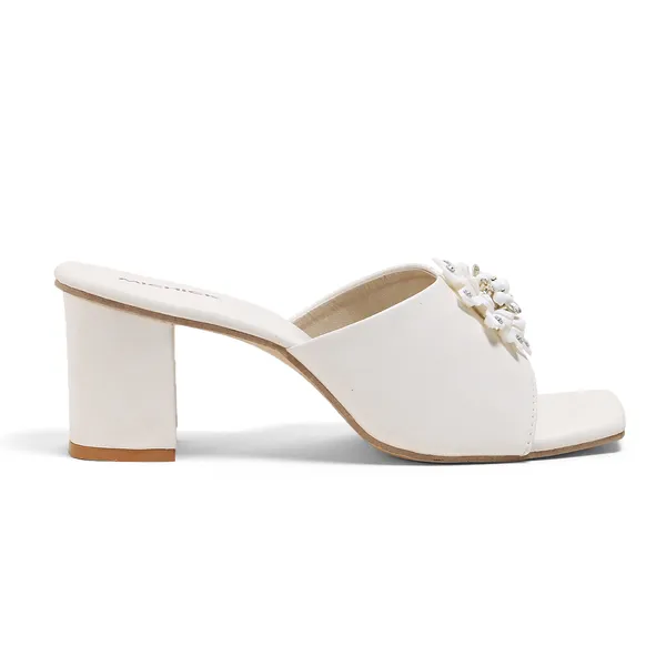 White_Embellished_Block_Heel_Mules_For_Women
