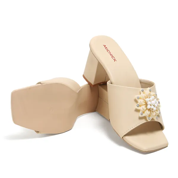 Cream_Embellished_Block_Heel_Sandals_For_Women