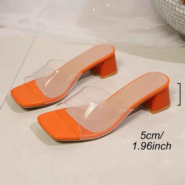 Orange_Clear_Strap_Block_Heel_Sandals_For_Women