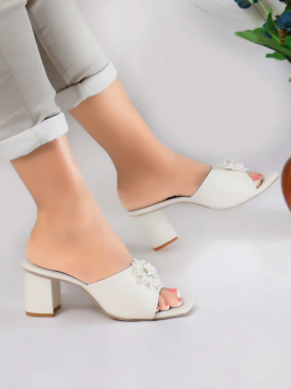 White_Embellished_Block_Heel_Mules_For_Women