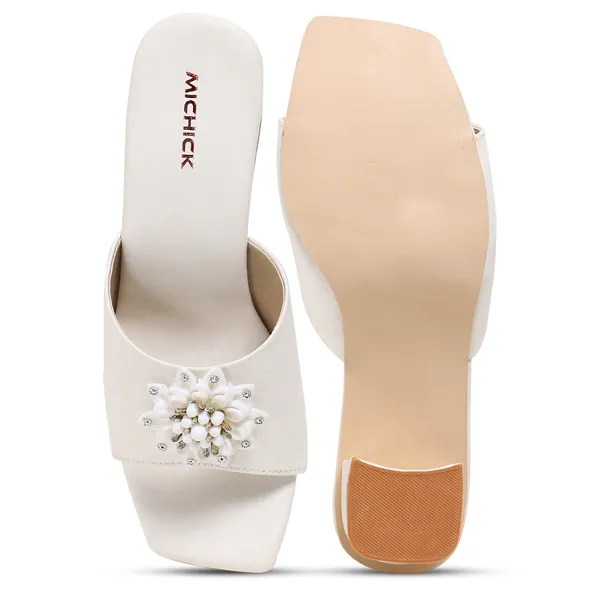 White_Embellished_Block_Heel_Mules_For_Women